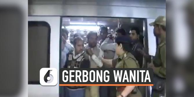 VIDEO: Sikap Tegas Polisi Wanita India Pukul Pria di Gerbong Kereta