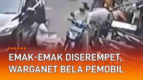 VIDEO: Emak-Emak Pejalan Kaki Diserempet, Warganet Bela Pemobil