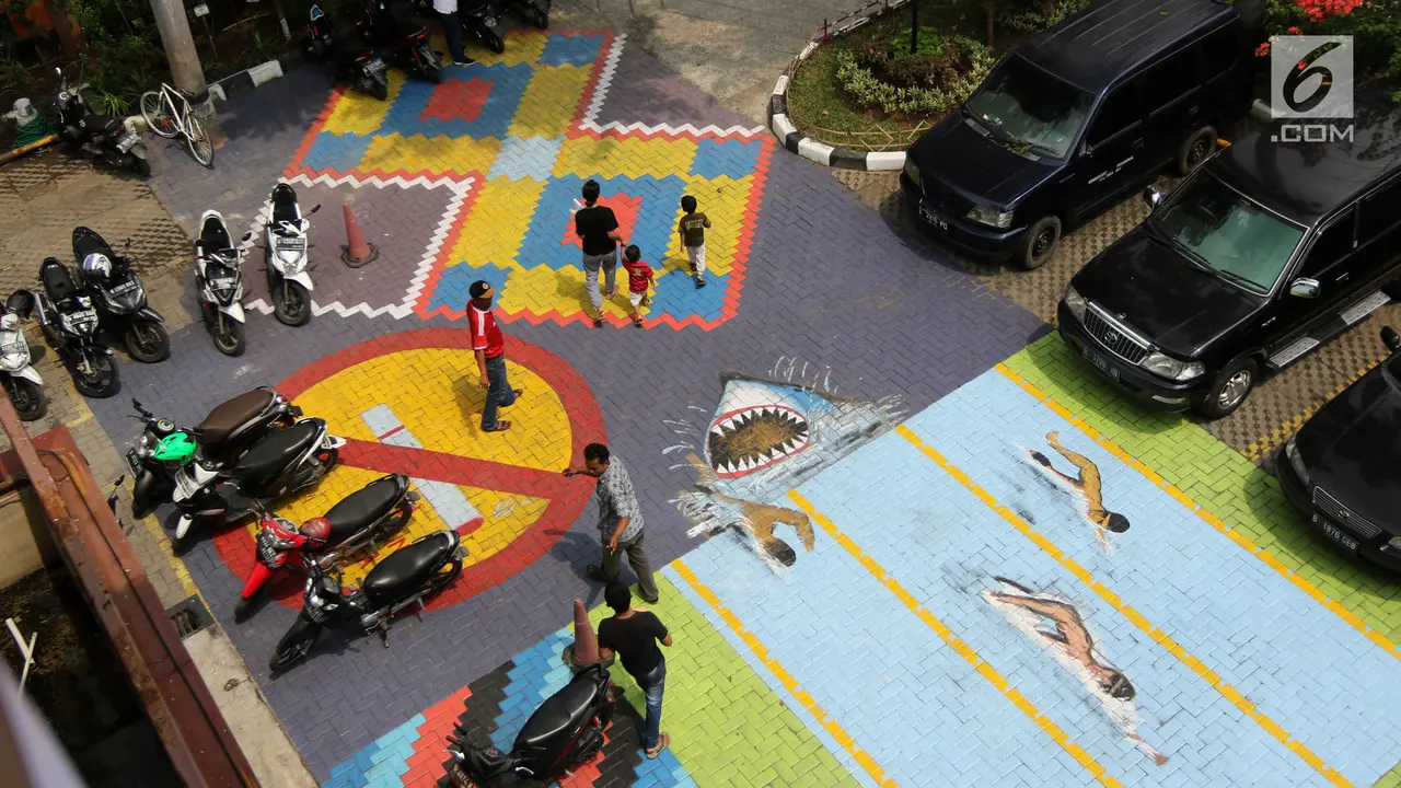 Sambut Asian Games, Aneka Mural Hiasi Kantor Kelurahan Tegal Alur