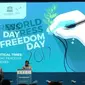 Wapres Jusuf Kalla saat membuka acara World Press Freedom Day di JCC, Senayan, Jakarta (Liputan6.com/Naufal)