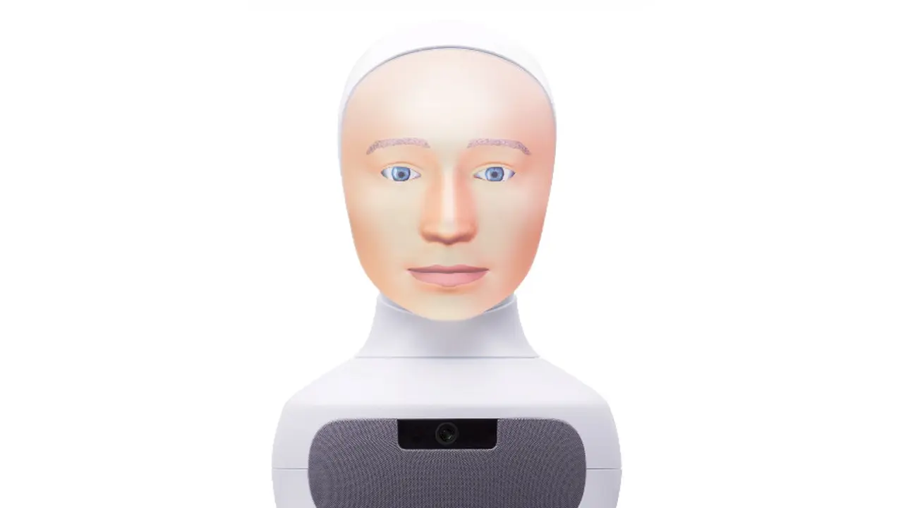 Ilustrasi robot buatan Furhat. Robot ini diprogram bisa mengubah ekspresi mereka.