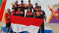 Tim bola voli pantai putra Indonesia berhasil mempertahankan medali emas SEA Games 2021/Ist