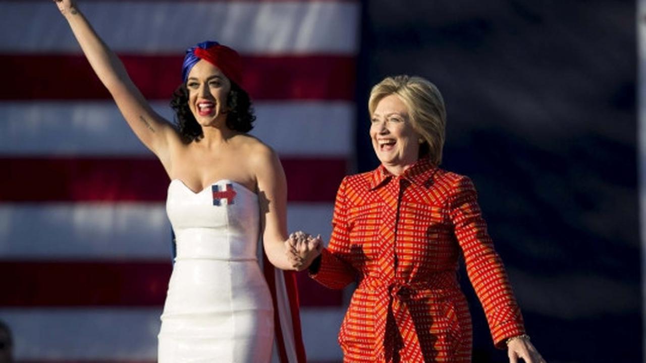 Aksi Katy Perry jadi 'juru kampanye' Capres AS Hillary Clinton