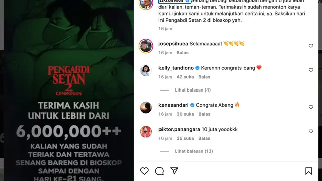 Unggahan Joko Anwar. (Foto: Dok. Instagram @jokoanwar)