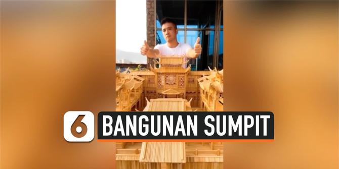 VIDEO: Kreatif, Pria ini Buat Miniatur Bangunan China Kuno dari Ribuan Sumpit
