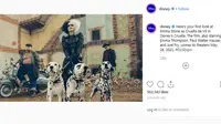 Penampilan Punk Rock Emma Stone memerankan tokoh Cruella de Vil di film 101 Dalmatians. (Screenshot Instagram @disney/https://www.instagram.com/p/B1jn2ATnYsW/Putu Elmira)