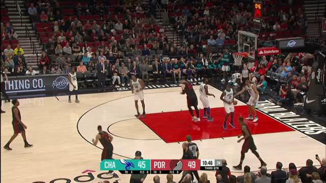 Berita video game recap NBA 2017-2018 antara Portland Trail Blazers melawan Charlotte Hornets dengan skor 109-103.