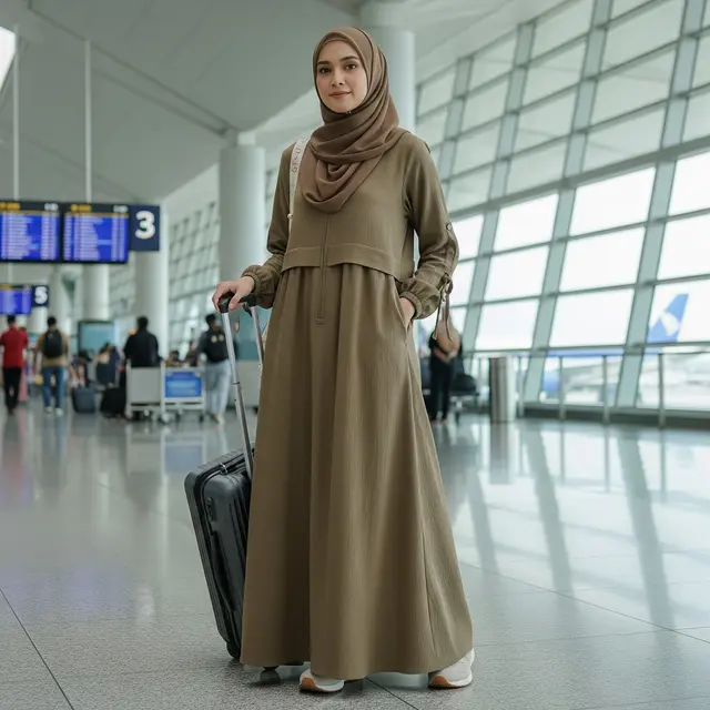 9 Model Gamis Praktis untuk Traveling Jauh, Tampil Modis dan Nyaman