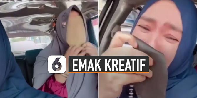 VIDEO: Kocak, Emak-Emak Lakukan Ide Kreatif Ketika Lupa Tak Bawa Masker