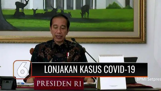 Presiden Jokowi menyoroti lonjakan kasus Covid-19 di luar Pulau Jawa dan Bali selama 2 pekan terakhir, meminta jajaran TNI-Polri merespon cepat dengan batasi mobilitas warga, melakukan tracing dan treatment serta instruksikan agar pasien dibawa ke is...