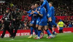 Skuad Bournemouth merayakan gol Marcus Tavernier ke gawang Manchester United (AP Photo/Jon Super)