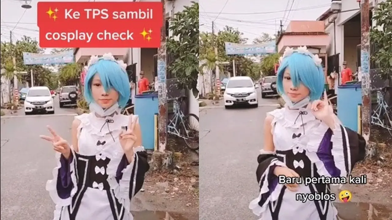 Viral, Video Perempuan Cosplay Saat Nyoblos di TPS Ini Jadi Sorotan