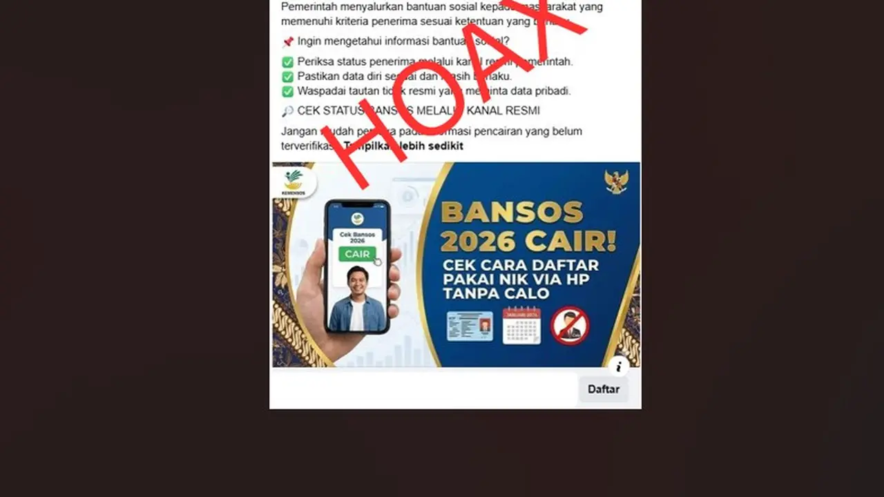 Cek Fakta Liputan6.com menemukan klaim link cara cek BLT dan Bansos PKH 2026