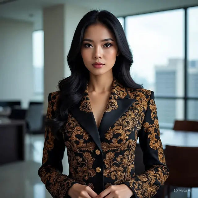Blazer Batik Wanita Profesional
