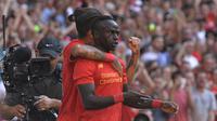 Sadio Mane rayakan gol ke gawang Barcelona (Reuters)