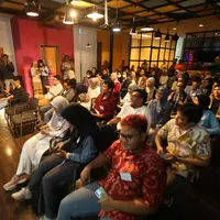 Para pegiat cek fakta Liputan6.com antusias hadir di acara Kumpul Fakta yang digelar Liputan6.cpm, Senin (1/4). (Liputan6.com/Helmi Fitriansyah)