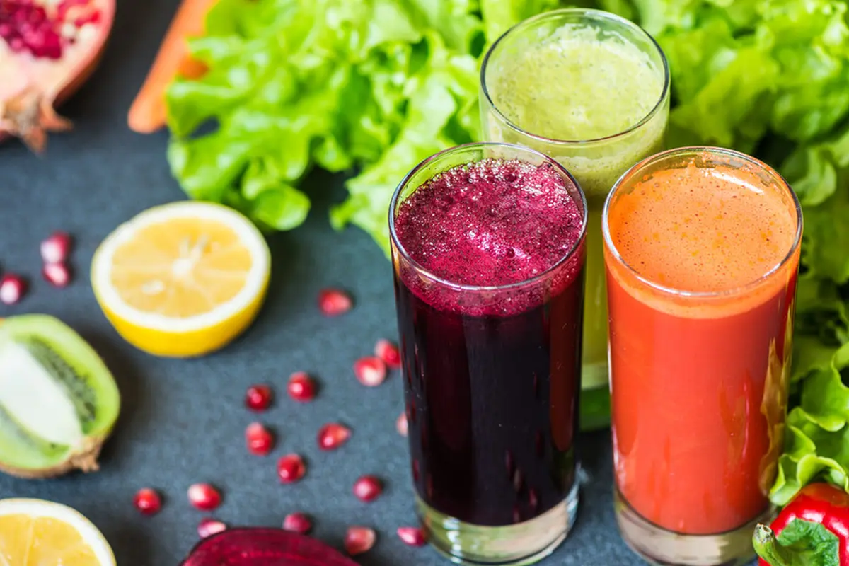 Ilustrasi jus sayur dan buah