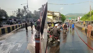Tumpahan Oli di Jalan Kalianda Bikin Pemotor Berjatuhan, Damkar Turun Tangan