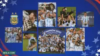 Kolase - Argentina Selebrasi Juara Copa America (Bola.com/Adreanus Titus)