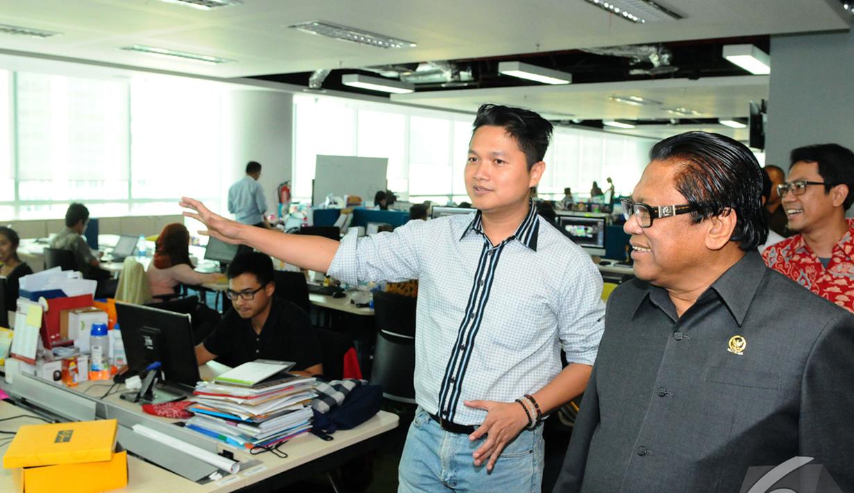 Wakil Ketua MPR RI Oesman Sapta Odang saat berkunjung ke kantor Liputan6.com, Jakarta, Senin (15/12/2014). (Liputan6.com/Andrian M Tunay)
