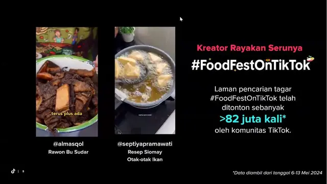 Konten kuliner yang ada di TikTok (Dok: TikTok)
