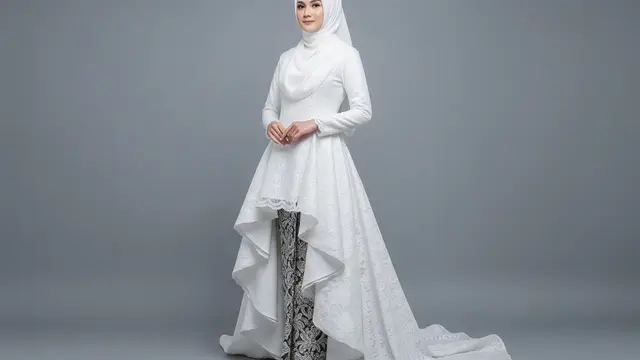 Ilusi Dramatis Gamis Kebaya High-Low dengan Furing Berlapis Ekstra