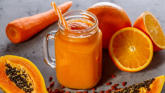 buah pepaya jeruk smoothies