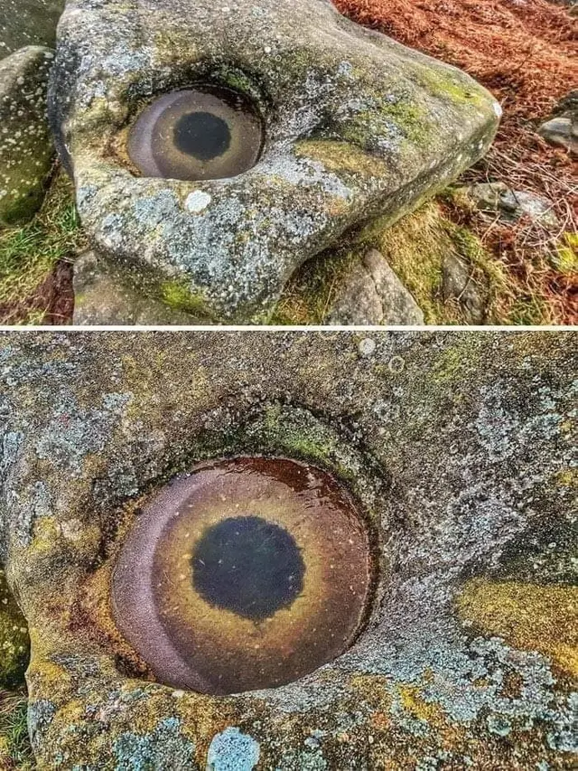 Lekukan menyerupai mata di batu
