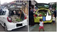 Potret Orang Jualan Sayur Pakai Mobil. (Sumber: X/@nocontextwarung/@KumonRyu1)