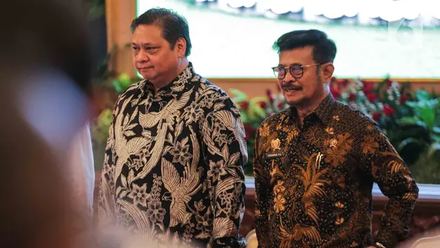 Menko Bidang Perekonomian Airlangga Hartarto dan Menteri Pertanian Syahrul Yasin Limpo