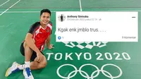 Status Facebook lawas Anthony Ginting (Sumber: Twitter/valnentiness)