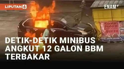 VIDEO: Detik-Detik Minibus Ludes Terbakar di Jambi, Angkut 12 Galon BBM