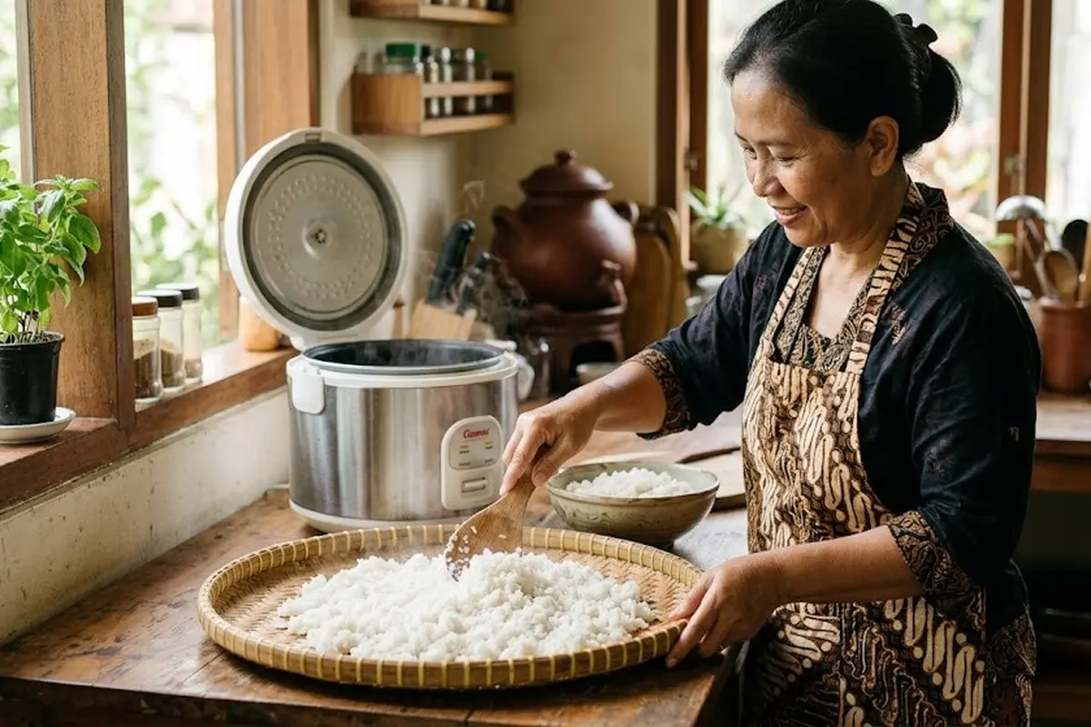 Cara Memasak Nasi agar Indeks Glikemik Lebih Rendah (AI Generated)