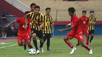 Timnas Malaysia U-19 akan menantang Timnas Indonesia U-19 di semifinal Piala AFF U-19. (Bola.com/Aditya Wany)