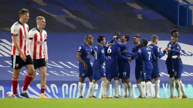 FOTO: Chelsea Pesta Gol ke Gawang Sheffield United