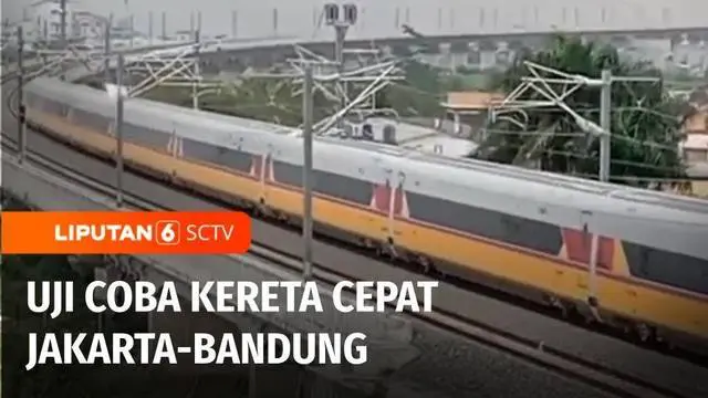 Uji coba perdana kereta cepat Jakarta-Bandung digelar pada Sabtu siang. Sejumlah warga antusias menyaksikan saat kereta cepat Jakarta-Bandung melintas di daerahnya. Sementara sejumlah personel polisi disiagakan di beberapa lokasi yang dilintasi keret...