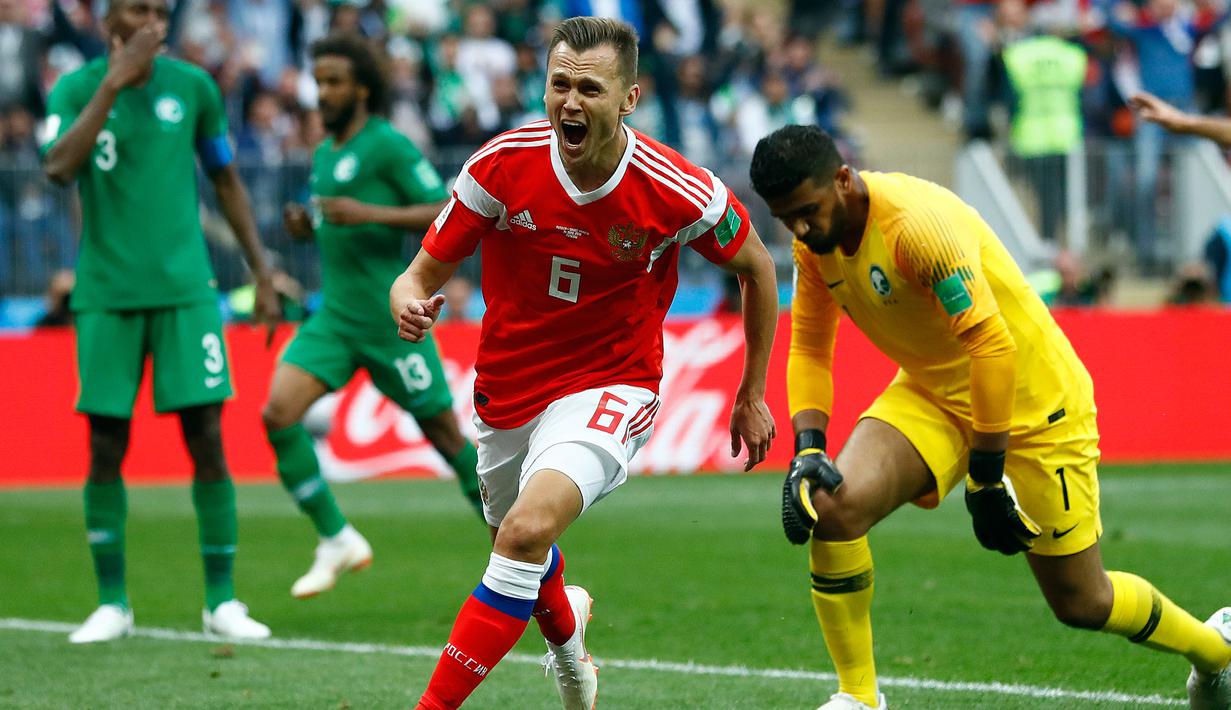 FOTO Rusia Menang Telak 5 0 Atas Arab Saudi Bola Liputan6com