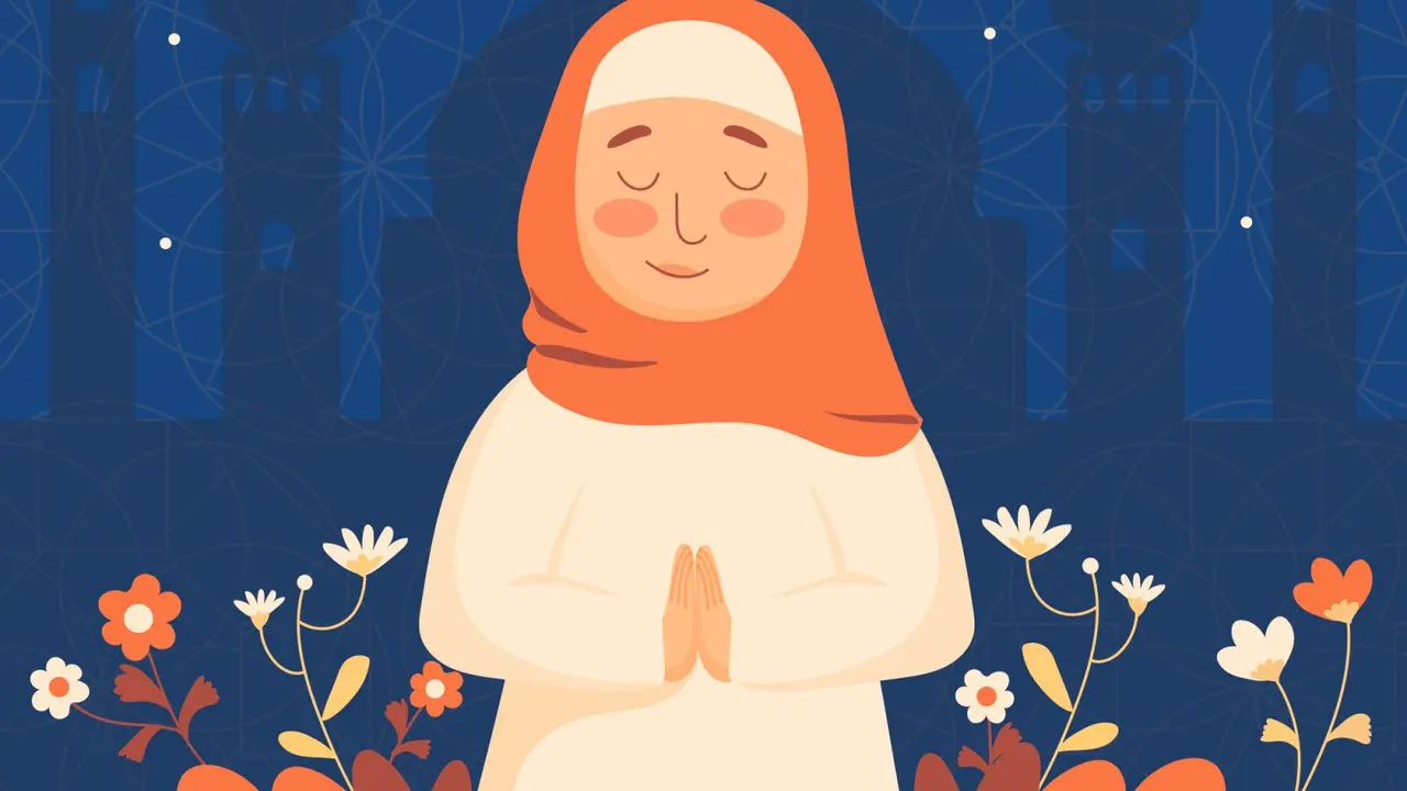 Ilustrasi muslimah, Islami, terima kasih