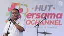 Dankormar, Mayjen TNI Bambang Suswantono memberi sambutan pada perayaan HUT Bersama Bersama O Channel dengan Jalasenastri TNI AL di Stadion Bola Mini Pasmar 2, Cilandak, Jakarta, Minggu (20/8). (Liputan6.com/Helmi Fithriansyah)