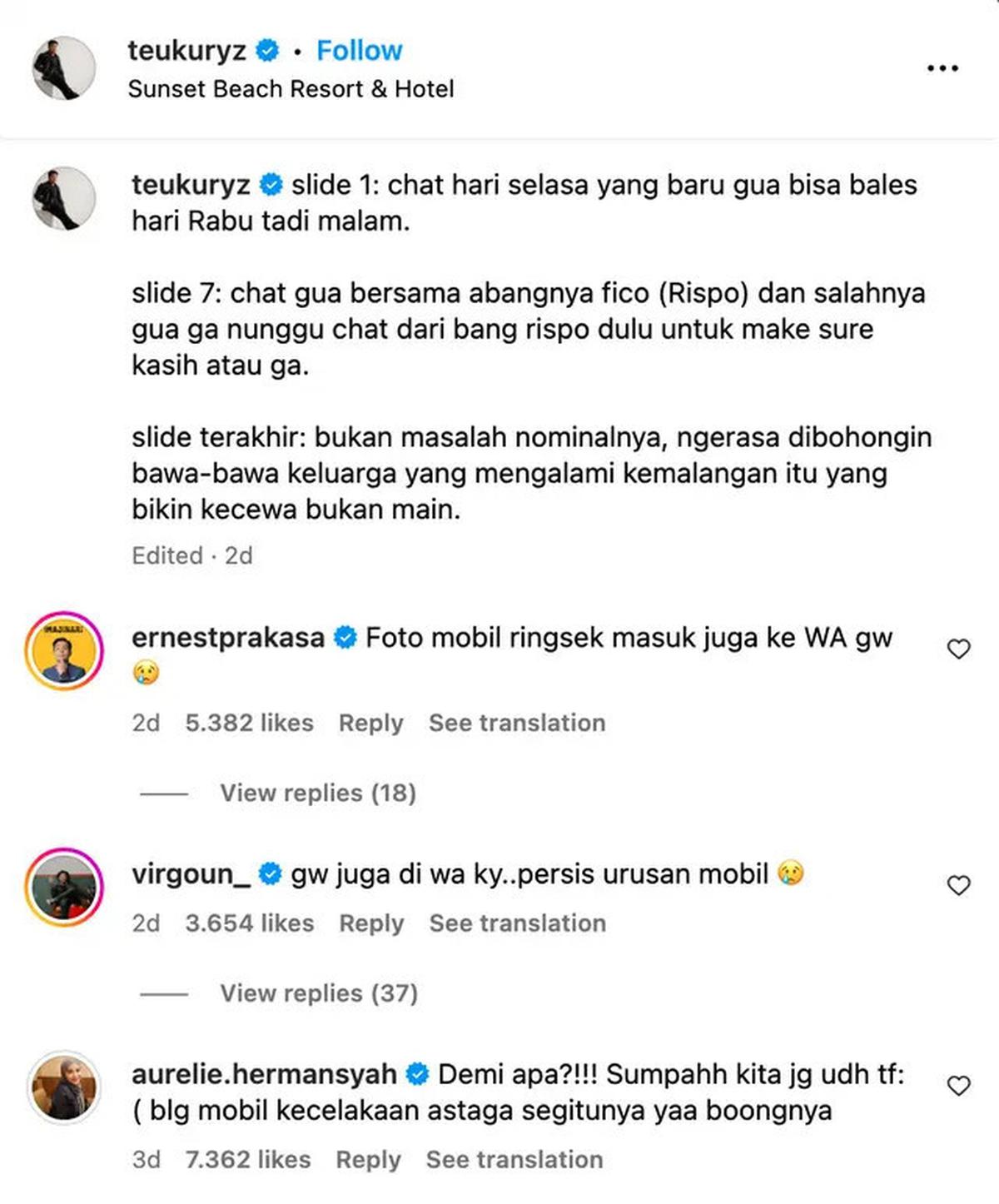 Aurel Hermansyah Jadi Korban Utang Fico Fachriza: Bilang Mobil Kecelakaan, Astaga Segitu Bohongnya!