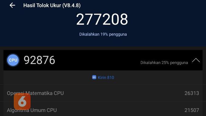 Benchmark MatePad dengan AnTuTu (Liputan6.com/ Agustin Setyo W)