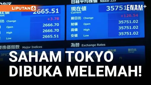 VIDEO: Saham Tokyo Dibuka Melemah, Tertekan Kekhawatiran Tarif Impor AS