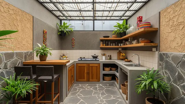 Desain Dapur Outdoor Sederhana yang Cocok untuk Rumah di Gangh/Ilustrasi AI