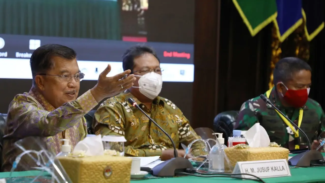 Wakil Presiden RI ke-10 dan 12, Jusuf Kalla  pada Focus Group Discussion II Lingstra Gathering Kementerian Pertahanan T.A 2020.
