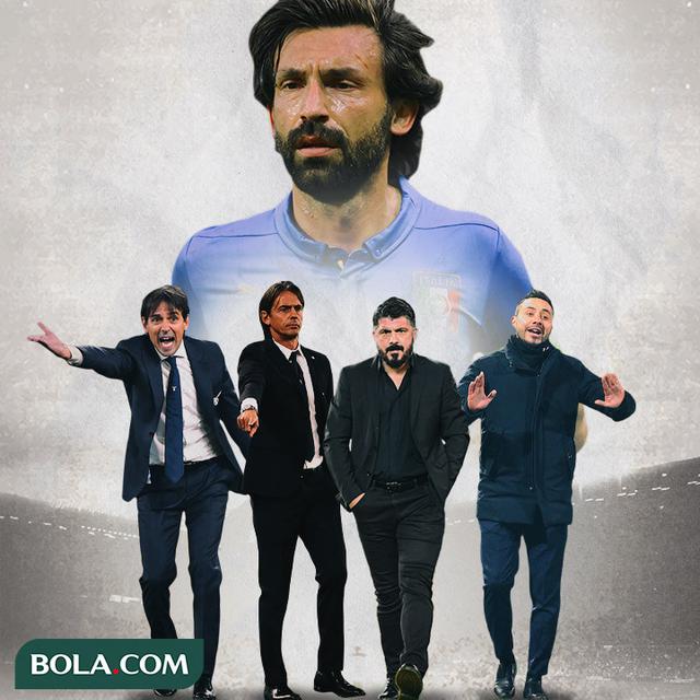 Serie A - Andrea Pirlo, Filippo Inzaghi, Simone Inzaghi, Gennaro Gatusso, Roberto De Zerbi