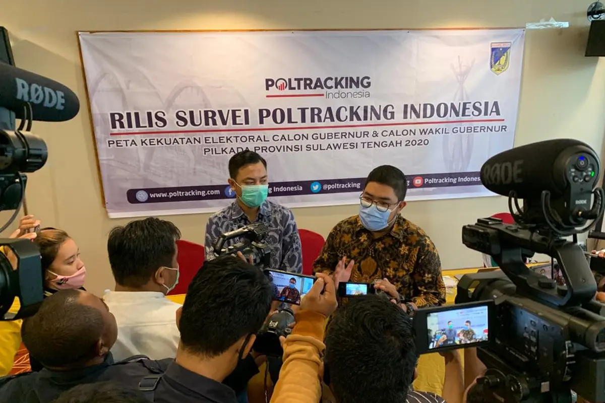 Poltracking Indonesia merilis surveinya terkait peta kekuatan elektoral calon gubernur dan wakil gubernur Sulawesi Tengah 2020.