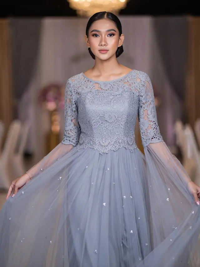 Long Dress Brokat untuk Pesta Pernikahan