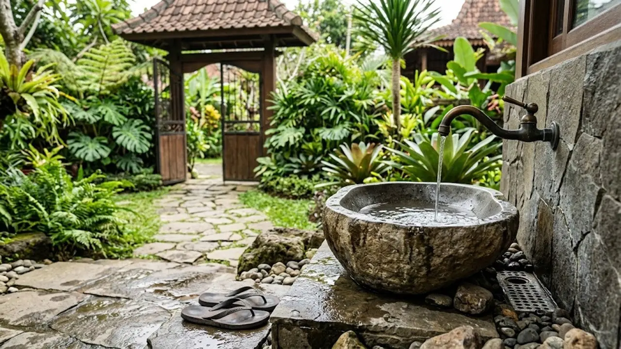 Desain Tempat Cuci Kaki Outdoor