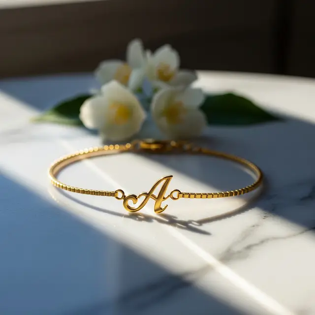 Model Gelang Emas 24K 1 Gram Hadiah Custom Inisial