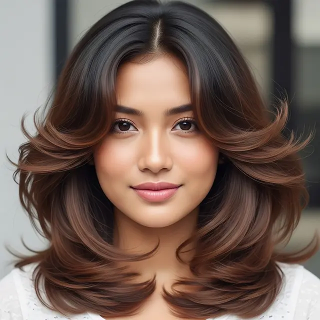 Model Rambut Wanita Cacah Panjang